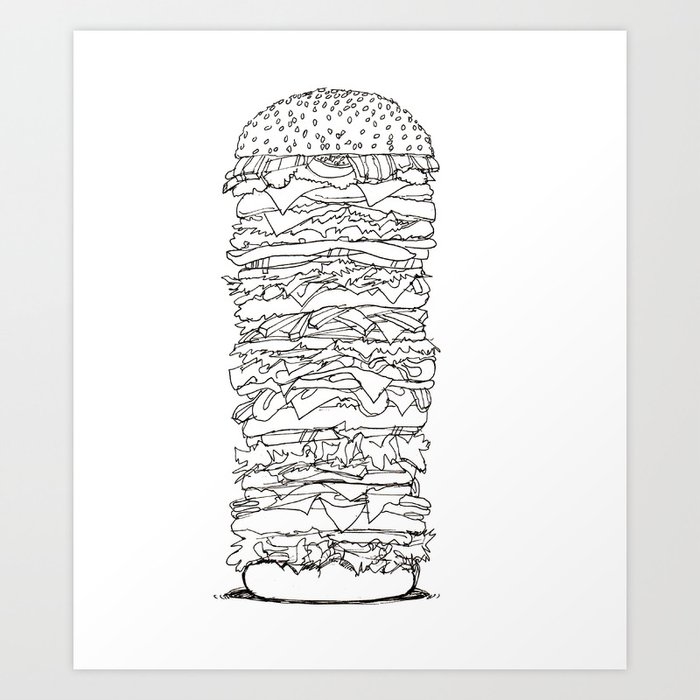 Giant Burger Art Print