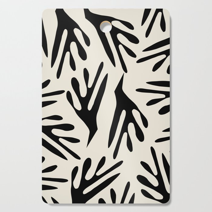 Ailanthus Cutouts Abstract Pattern Black and Cream Cutting Board
