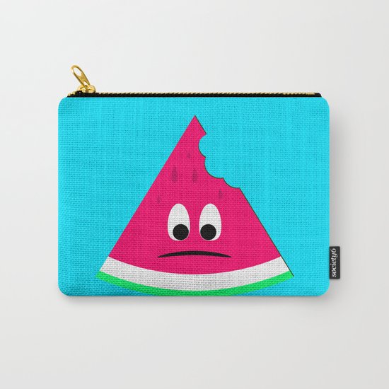 Cute sad bitten piece of watermelon Carry-All Pouch