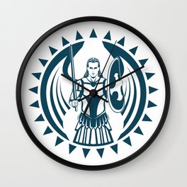 Archangel Michael Sun Icon Illustration Wall Clock