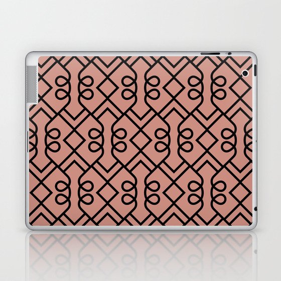 Black and Pink Minimal Diamond Loop Pattern Pairs DE 2022 Trending Color Rose de Mai DET432 Laptop & iPad Skin