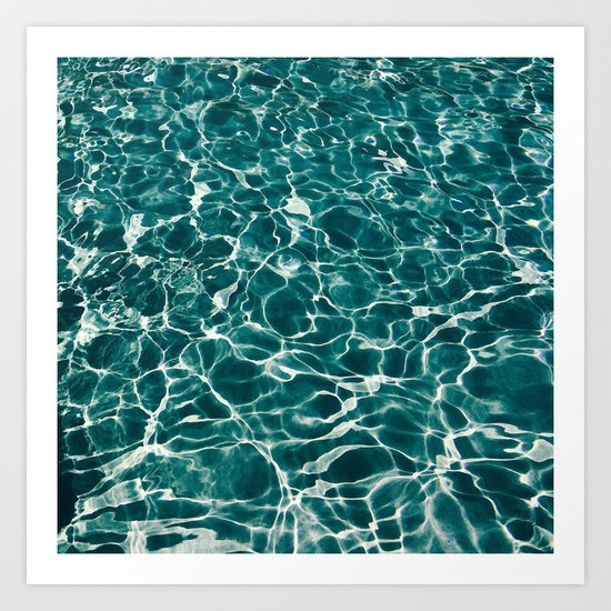 SEA - blue , white ocean , waves , clear , clarity Art Print