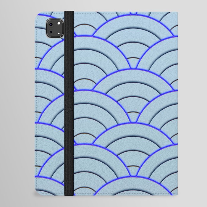 Bright Blue Art Deco Geometry iPad Folio Case