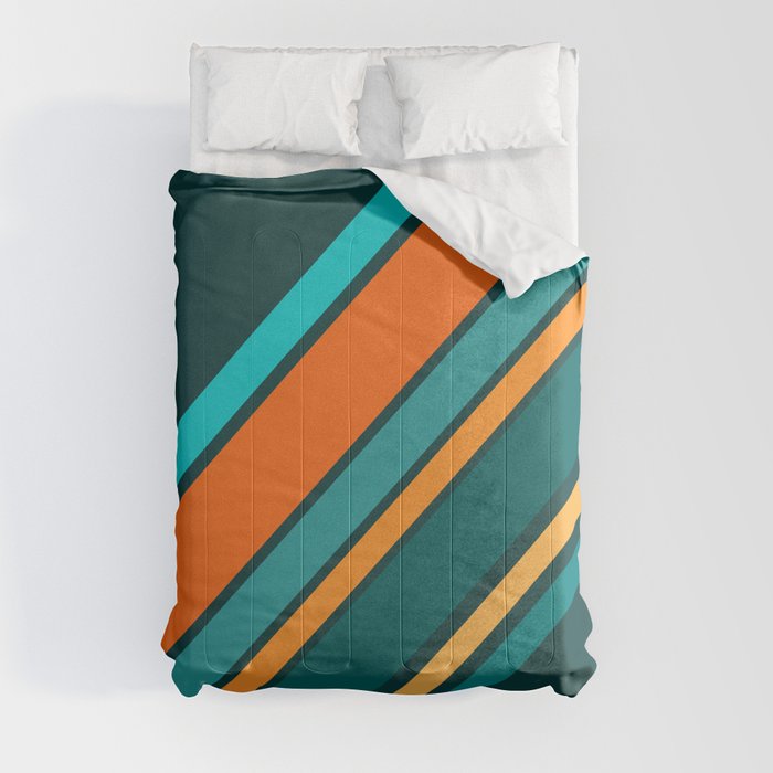 Diagonal retro style stripes design 6 Comforter