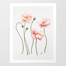 Peachy Blooms Art Print