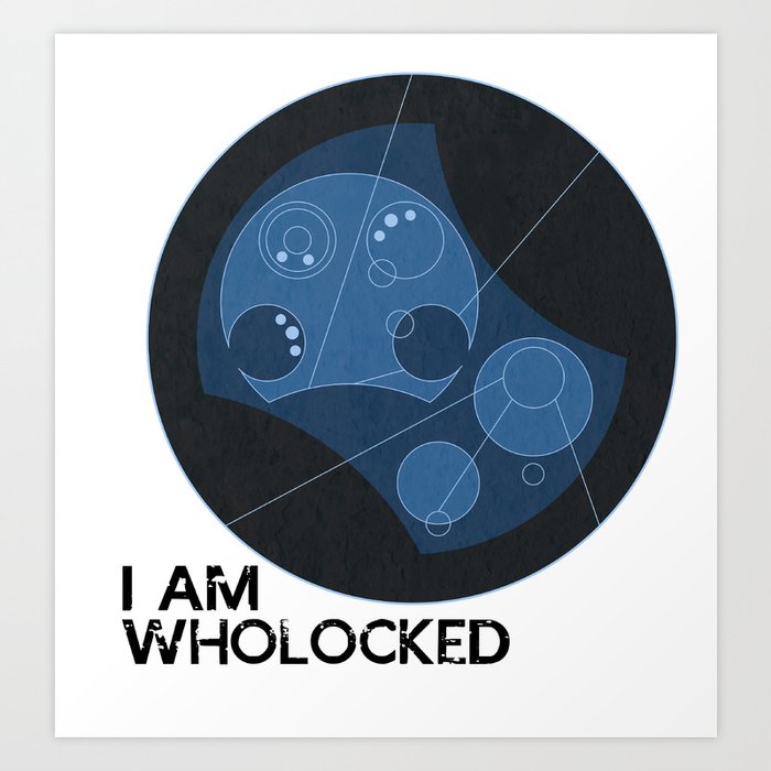 I Am Wholocked Text Doctor Who Sherlock Art Print By Notoveraninepointeight Society6