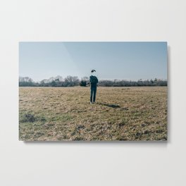 Absent Minded Metal Print | Noface, Blue, Alone, Standalone, Absentminded, Openfield, Curated, Digital, Photo, Color 