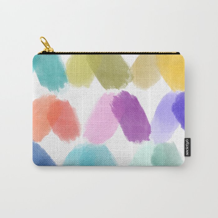 Watercolor brush texture pattern in white Carry-All Pouch