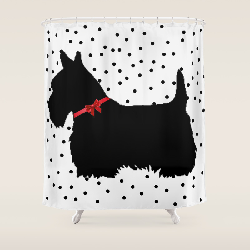 Christmas Scottie Dog Shower Curtain By Purelifephotos20 Society6