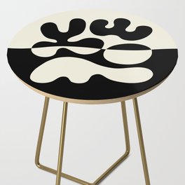 Mid Century Modern Organic Abstraction 235 Black and Ivory White Side Table