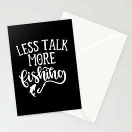 Less Talk More Fishing Funny Introvert Quote Stationery Card