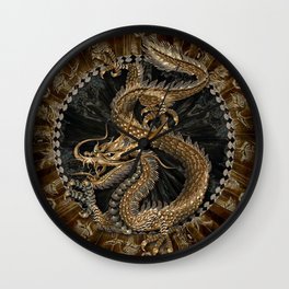 Dragon Pentagram Wall Clock