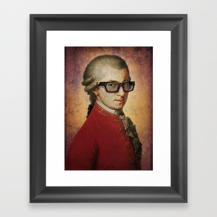 Hipster Mozart Framed Art Print