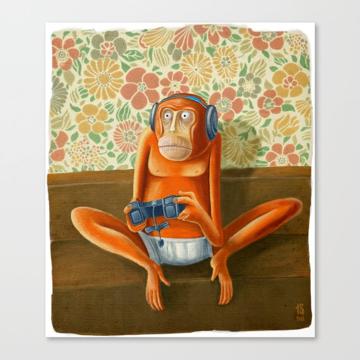 Monkey play Canvas Print