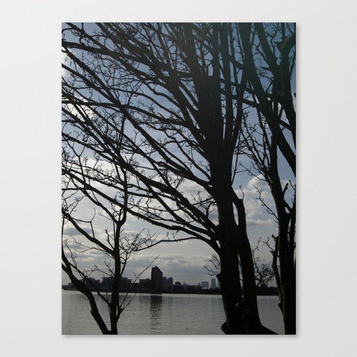 Trees along the River Thames, near Woolwich Canvas Print