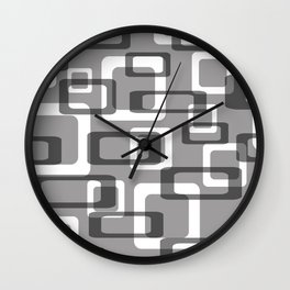 Vintage design grey white rectangles Wall Clock