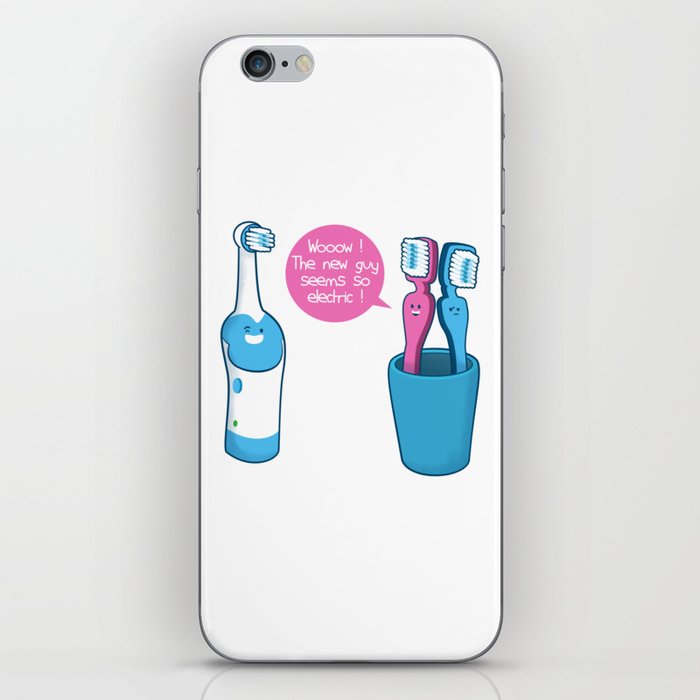 Toothbrush Fall In Electric Love iPhone Skin