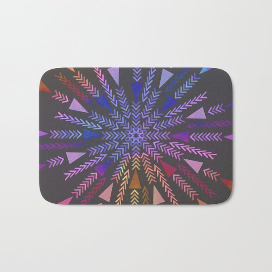 Multicolored geometric firework Bath Mat