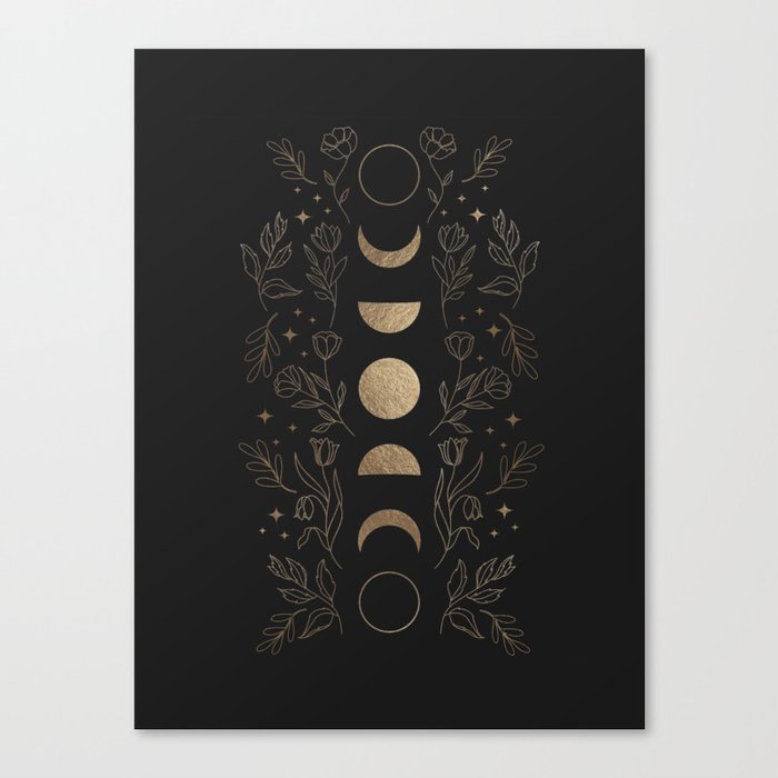 Gold Moon Phases Canvas Print