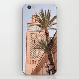 Moroccan Mosque with Palm Tree in Marrakech iPhone Skin
