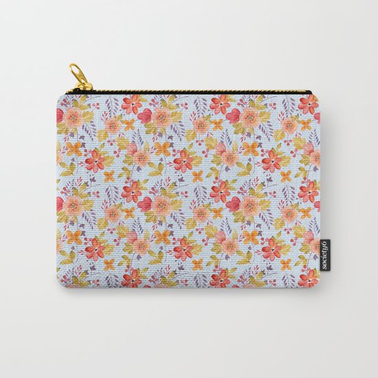 Flower Watercolor Pattern Carry-All Pouch