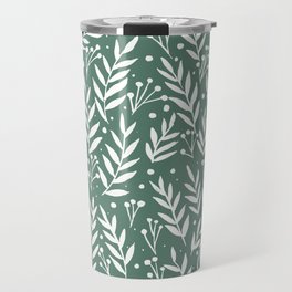 Festive branches - sage green Travel Mug