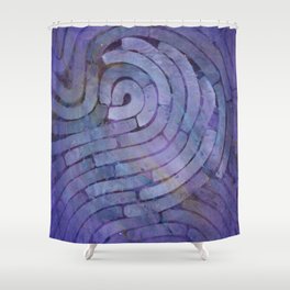 'Careful Where You Stand, In Violet' Shower Curtain
