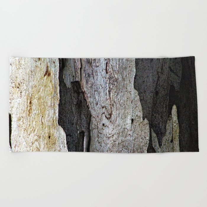 Eucalyptus Tree Bark and Wood Abstract Natural Texture 63 Beach Towel