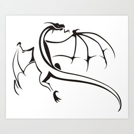 A simple flying dragon Art Print