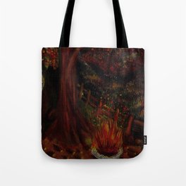 Tree On Fire Tote Bag