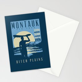Montauk Ditch Plains Retro Vintage Surf Stationery Cards