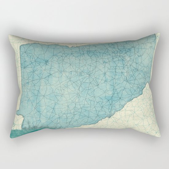 Georgia Map Blue Vintage Rectangular Pillow