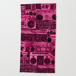 house of boombox : the pink print Beach Towel