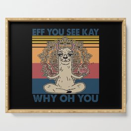 Eff You See Kay Why Oh You Llama Retro Vintage Serving Tray