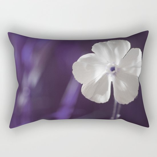 White Flower Art Rectangular Pillow