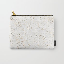 Pretty White and Gold Speckled Pattern Carry-All Pouch