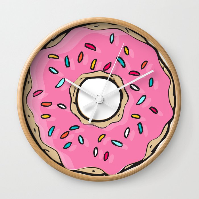 Doughnut Wall Clock by saraeshak | Society6