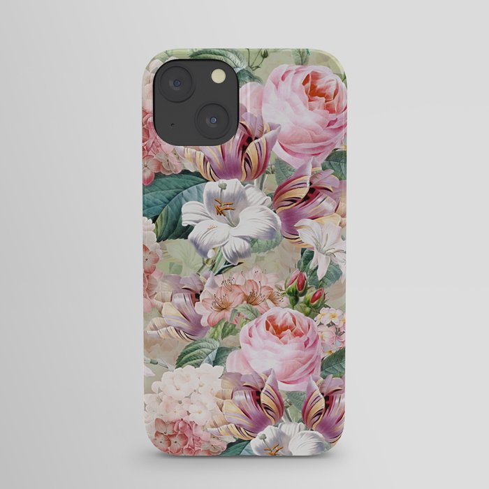 Vintage & Shabby Chic -Blush Pink Botanical Spring Roses Garden  iPhone Case