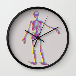 Multicolor human skeleton Wall Clock | Elliemiami, Yellow, Multicolorshape, Blue, Risograph, Rainbow, Humanbody, Graphicdesign, Bones, Multicolorskeleton 