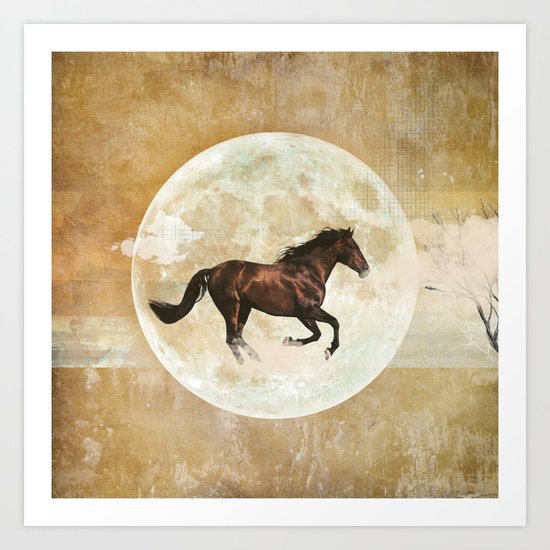 Horses should run free Art Print