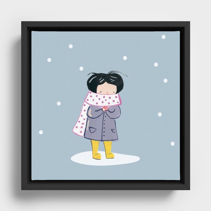 Winter girl Framed Canvas
