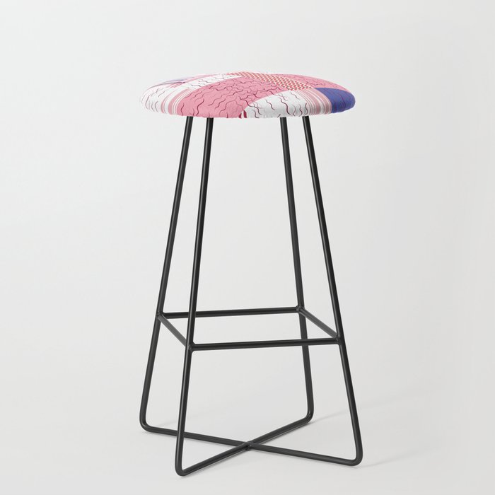 Memphis Style Pattern Bar Stool