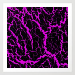 Cracked Space Lava - Pink Art Print