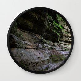 Rock forms in Starved Rock State Park Wall Clock