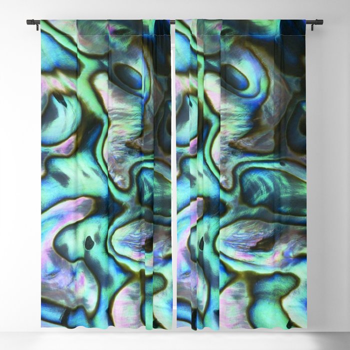 Green And Blue Abalone Pearl Shell Blackout Curtain