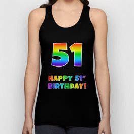 [ Thumbnail: HAPPY 51ST BIRTHDAY - Multicolored Rainbow Spectrum Gradient Tank Top ]