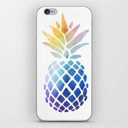 Colorful Watercolor Pineapple iPhone Skin
