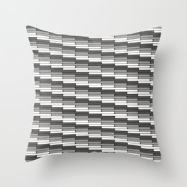 Staggered Oblong Rounded Lines Pattern Pantone Pewter Gray Throw Pillow