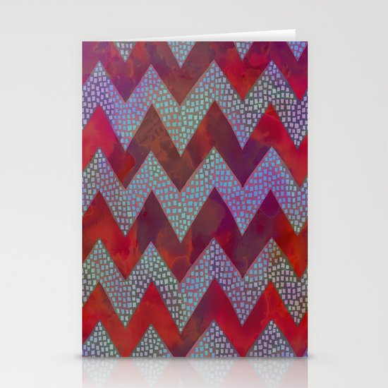 Little Squares Chevron - Red Stationery Cards