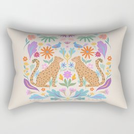 All About Balance Rectangular Pillow | Flowers, Vintage, Watercolor, Bigcat, Sunlee, Ink, Nature, Digital, Acrylic, Painting 
